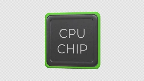 CPU Chips Rotating on a Transparent Background. Seamless Loop. Processor Chipset Stock Footage 297537373