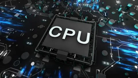 CPU. Circuit board. Technology background. Central Computer Processors CPU conce 스톡 사진