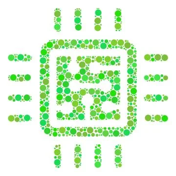 Cpu Circuit Composition of Dots Stock Illustration