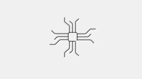 CPU circuit icon animation on background Stock Footage 262849382