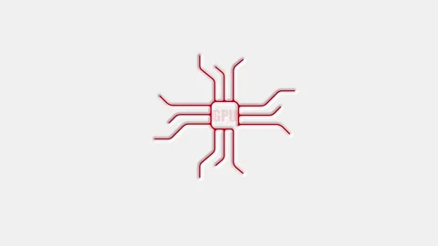 CPU circuit icon animation on background Stock Footage 262849383