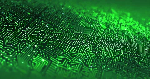 CPU Circuit Technology Background. Data Signals Flowing. Loop Stock Footage 140677789