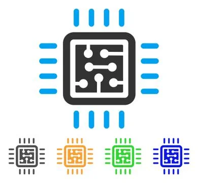 Cpu Circuit Vector Icon Illustrazione stock