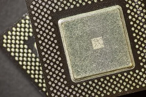 Cpu: close-up of central processing unit showing computing power and technolo 스톡 사진