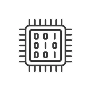 Cpu coding, icon in line design. Cpu, coding, processor, programming, execution Stock-Illustration