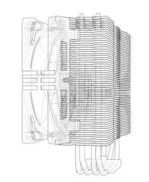 Cpu Coller Concept. 3D illustration 스톡 일러스트