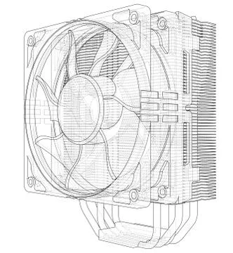 Cpu Coller Concept. Vector Ilustração Stock