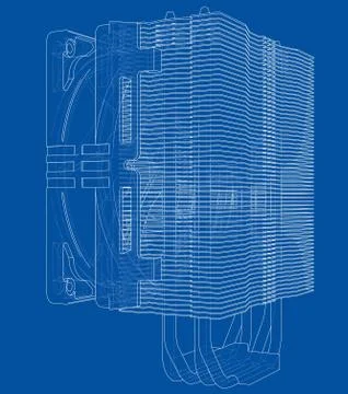 Cpu Coller Concept. Vector Illustrazione stock