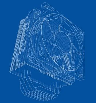 Cpu Coller Concept. Vector Stock Illustration