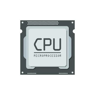 CPU for computer and smartphone icon in flat style. Processor chipset vecto.. Stock Illustration