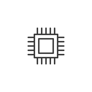 CPU for computer and smartphone icon in flat style. Processor chipset vecto.. 스톡 일러스트