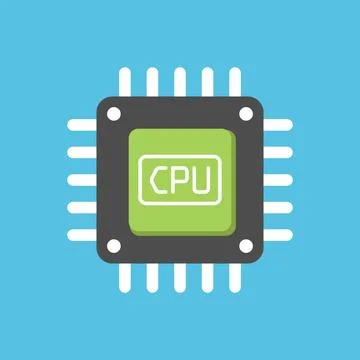 CPU for computer and smartphone icon in flat style. Processor chipset vecto.. 스톡 일러스트