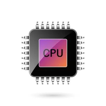 CPU for computer and smartphone icon in flat style. Processor chipset vecto.. 스톡 일러스트