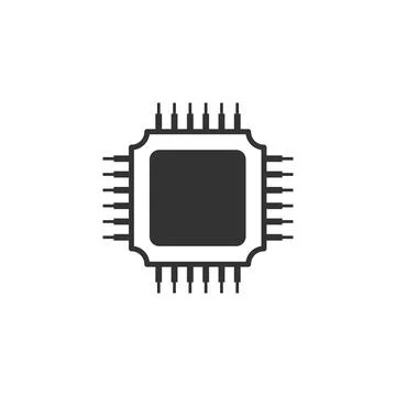 CPU for computer and smartphone icon in flat style. Processor chipset vecto.. 스톡 일러스트