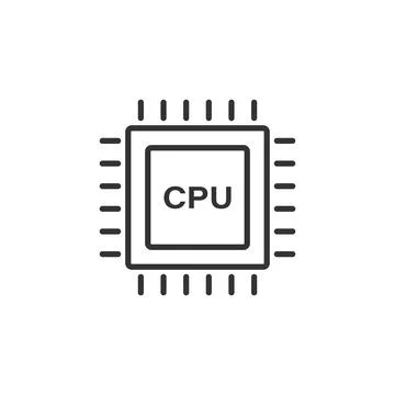 CPU for computer and smartphone icon in flat style. Processor chipset vecto.. 스톡 일러스트
