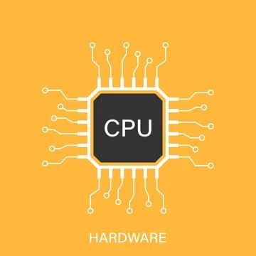 CPU for computer and smartphone icon in flat style. Processor chipset vecto.. 스톡 일러스트