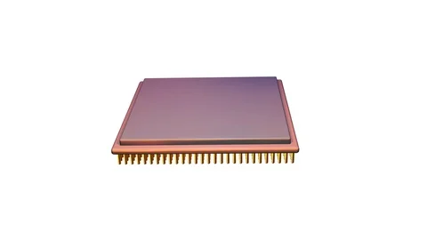 CPU computer chip 3d animation Stock Footage 114106039