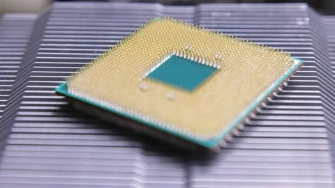 CPU Computer Chip. processor on socket on the motherboard. Technologies, nano Stock Footage 170615130