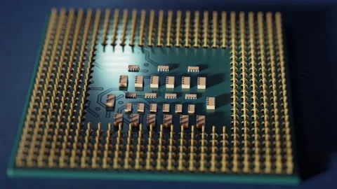 CPU computer circuit 3D Render animation. Computer technologies Stock Footage 153662429