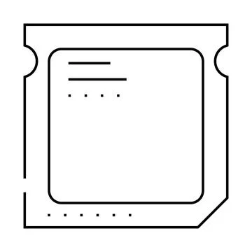 Cpu computer detail line icon vector illustration イラスト素材