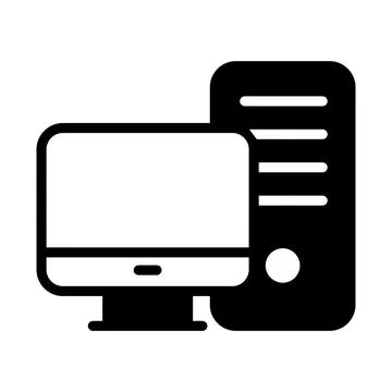 CPU, computer icon isolated on white background Stock Illustration