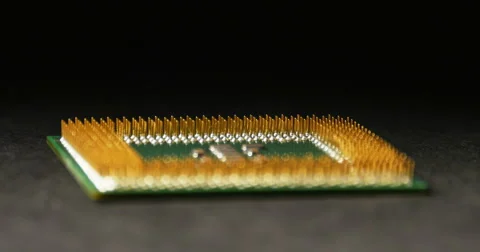 CPU for Computer Isolated on Black, 4K Stock Footage 62770940