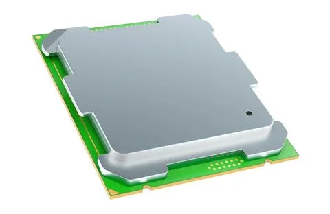 CPU computer processor, 3D rendering 스톡 일러스트