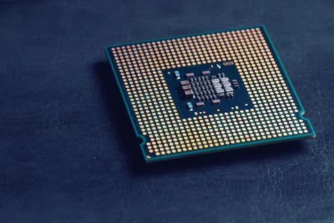 Cpu computer processor macro shot, shallow focus Stock Photos