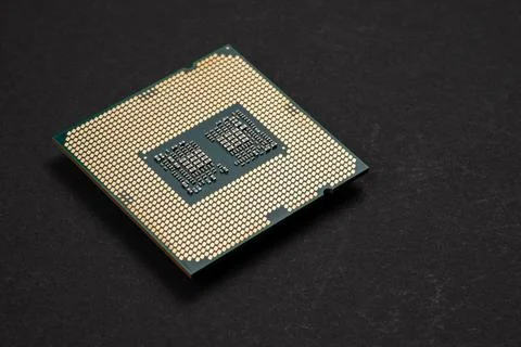Cpu computer processor macro shot, shallow focus Stock Photos