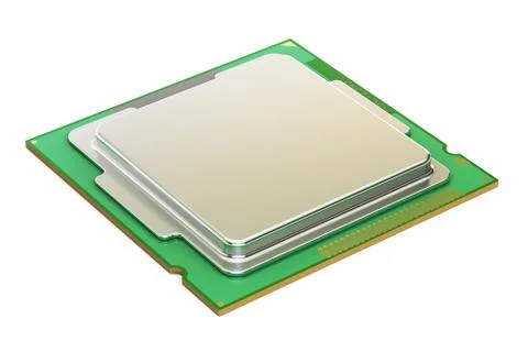 CPU computer processor unit, 3D rendering 스톡 일러스트