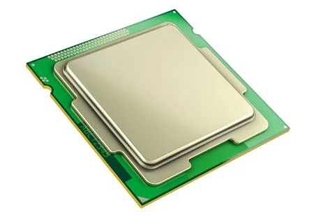 CPU, computer processor unit. 3D rendering Illustrazione stock