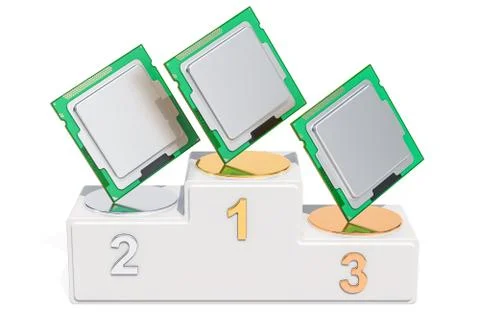 CPU computer processor unit ratings concept. 3D rendering 스톡 일러스트