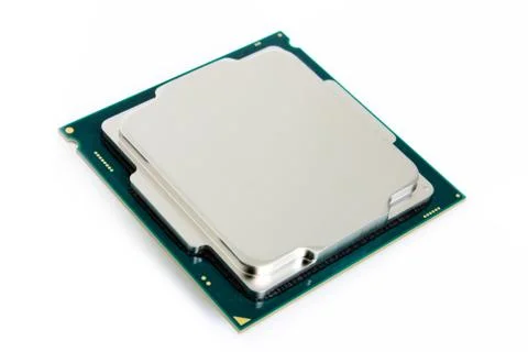 CPU, computer processor on white background Stock Photos