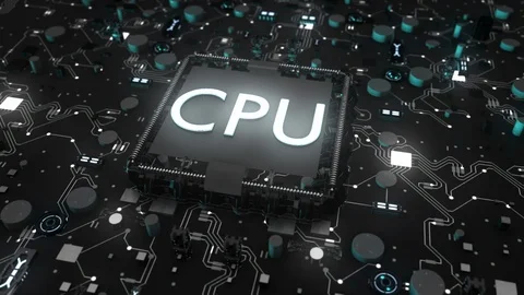 CPU  computer processor working Stock Footage 121387891