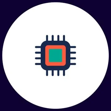 Cpu computer symbol Stock Illustration