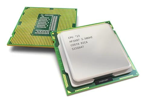 Cpu. computer's processors on white isolated background Illustrazione stock