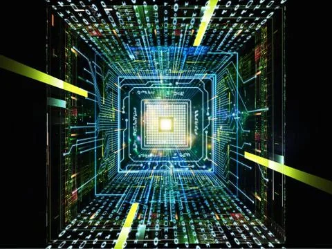 CPU Computing Ilustração Stock