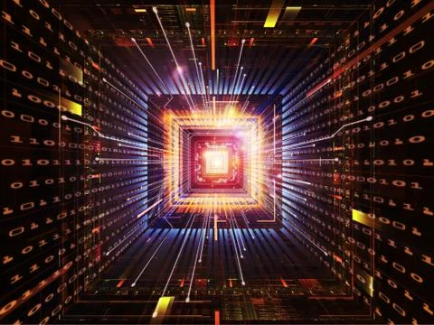 CPU Computing Ilustração Stock