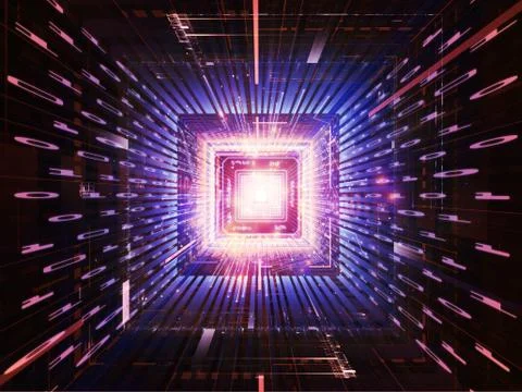 CPU Computing Ilustração Stock