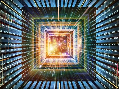 CPU Computing Ilustração Stock