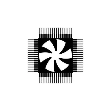 Cpu Cooler Flat Vector Icon Illustrazione stock