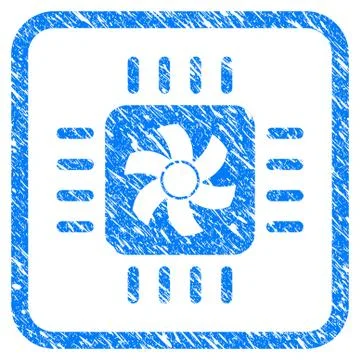 Cpu Cooler Framed Stamp Stock Illustration