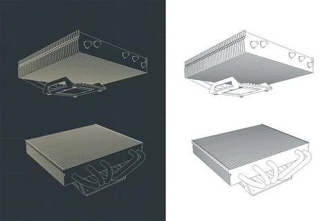 CPU cooler heatsink 스톡 일러스트