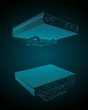 CPU cooler heatsink Stock Illustration