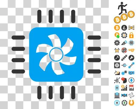 Cpu Cooler Icon with Bonus Stock-Illustration