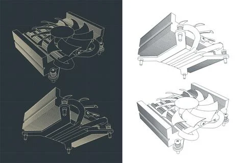 CPU cooler illustration 스톡 일러스트