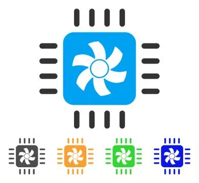 Cpu Cooler Vector Icon Stock Illustration