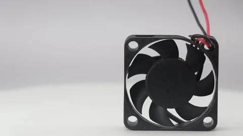 CPU cooling fan also called as pc fan with its rotating view isolated Stock Footage 293060773