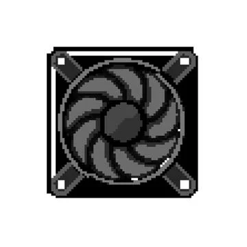Cpu cooling fan pc pixel art vector illustration 스톡 일러스트