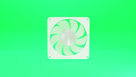 Cpu cooling fan without light in blades on green screen Stock Footage 220481270